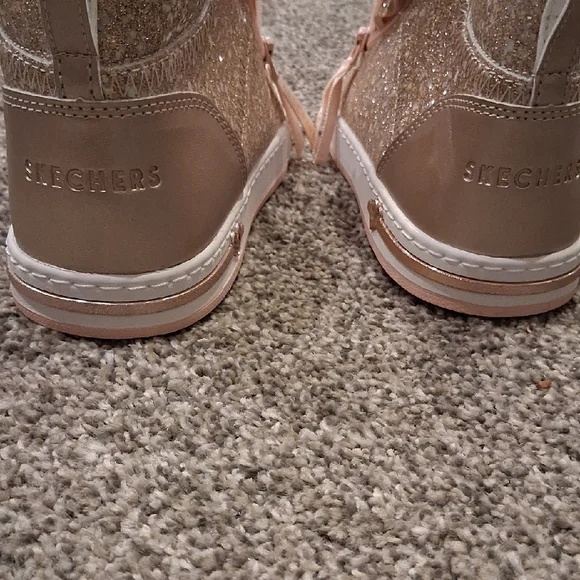 Skechers Kids Shimmering High-Top Sneakers - Gold - Picture 6 of 6